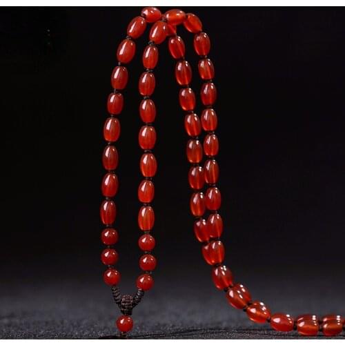Natural Red Agate Hand-woven Necklace Fashion Pendant Jewelry Black Rope Women Men Classic Pendant