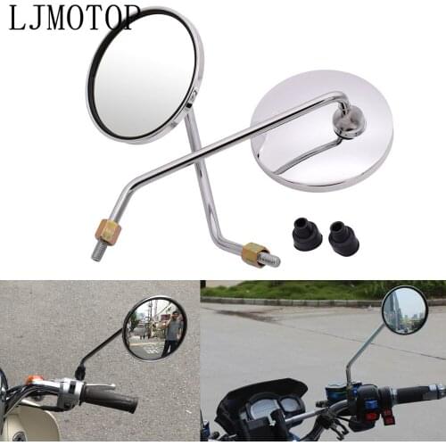 Silver motorcycle mirrors rearview Side Mirror round mirror 8mm/10mm For KAWASAKI Z750S Z750 ZX6 ZX9R ZXR400 ZZR600 Z1000 ZX10R