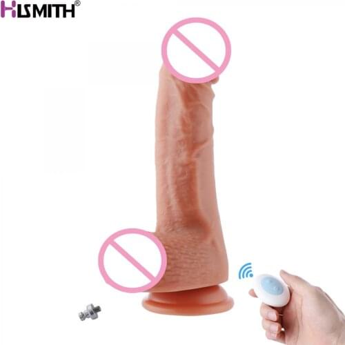 HISMITH Silicone Dildo With Suction Cup Base Multi-Frequency Vibration KlicLok System Accessories 6.3" Insertable 1.7" Diameter
