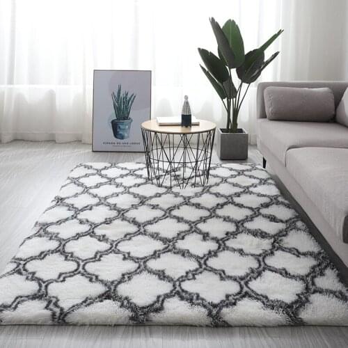 Modern Nordic carpet bedroom plush floor mat living room coffee table tatami rug various flower pattern carpet kid crawling mat