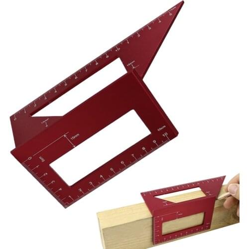 Woodworking Scriber T Angle Ruler 45/90 Degrees Square Gauge Aluminum Alloy Marking Gauge Protractor Multifunctional Tools