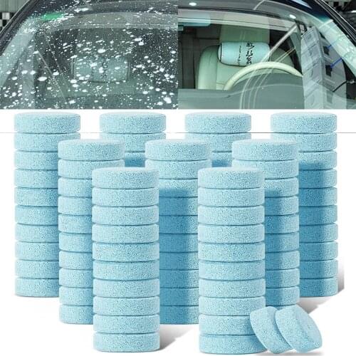 100 Pieces Car Windshield Glass Concentrated Washer Tablets Solid Car Effervescent Tablets Glass Solid Wiper Cleaning Tablets fo