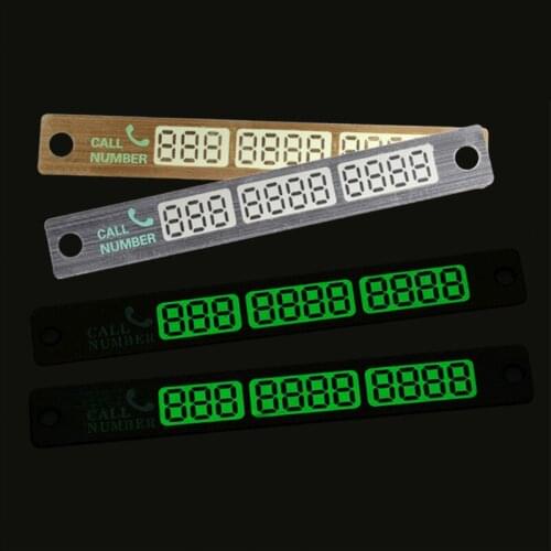Temporary Car Parking Card Telephone Number Card Notification Night Light Sucker Plate Car Styling Phone Number Card