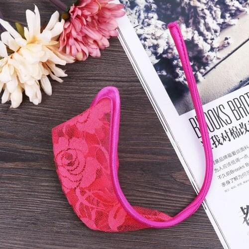 Inhzoy Men Sexy Lingerie Sissy Gay Panties Floral Lace Jockstraps Bulge Pouch C-string Thong Bikini Briefs Underwear Underpants