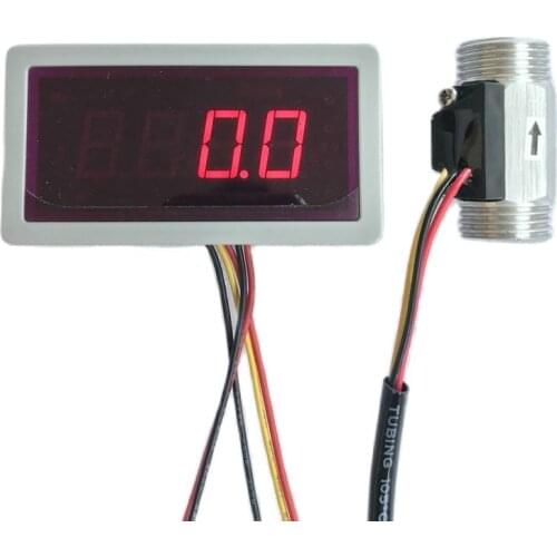 US208MR Flow Totalizer+USS-HS21TI 1-30L/min G1/2" Flow Rate Frequency Counter Hall water Flow Sensor