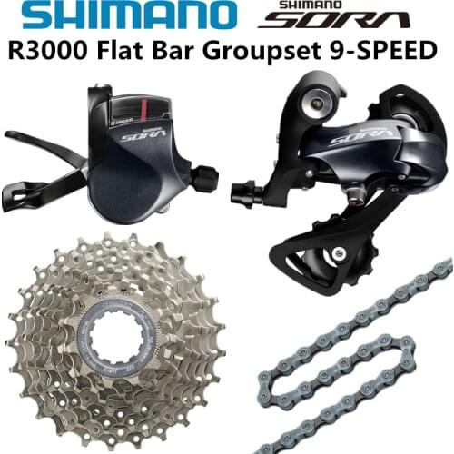 SHIMANO S0RA R3000 Groupset Flat Bar Road SL R3000 + RD R3000 + HG400-9 + HG53 ROAD Bicycle 1x9 Speed