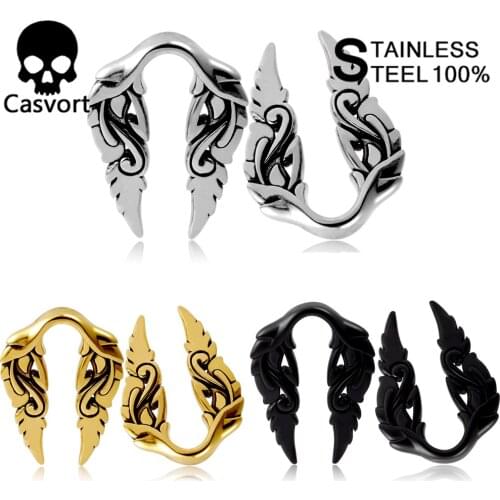 Casvort 2PCS Ear Weights Plugs Tunnels Expander Gauges Piercing Body Jewelry Studs Stretcher Earrings Fashion Gift