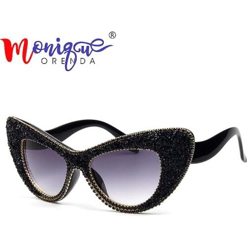 2019 Women sunglasses sexy Cat Eye Sunglasses oversized men sunglasses black Shades for women UV400 oculos de sol feminin