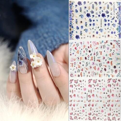 1 sheet 3d DIY Nail Art Sticker Adhesive Sticker Decals Tool colorful flower letter LeavesNail Art Tattoo Decoration Z0242