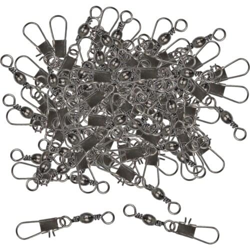 100 Pieces Mixed Sizes Fishing Barrel Swivel Safety Snap Pin Connector Rings
