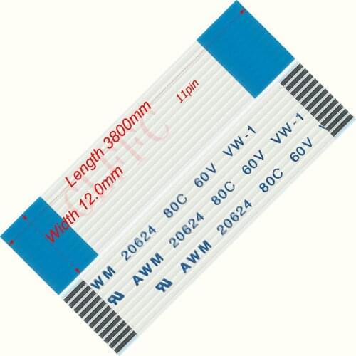 11pin 1.0pitch 3800mm-3800mm A-type Flexible Flat Cable FFC awm 20624 ROHS for TTL LCD DVD Computer