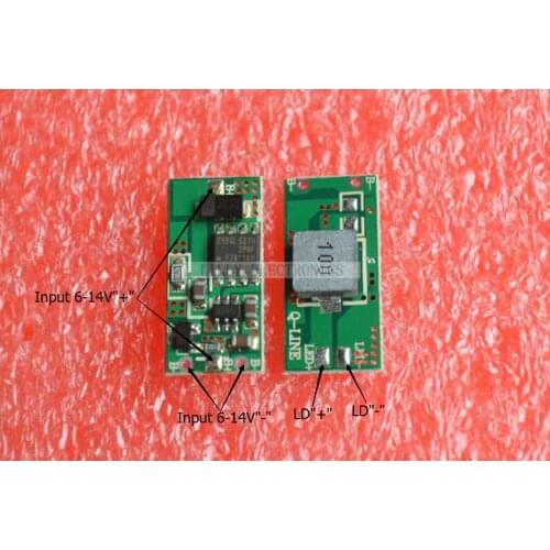 445nm 520nm 1W Laser Diode Drive Driver Board PCB 6-14V Voltage Input
