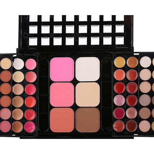 50pcs 78 Color Eyeshadow Palette Set Make up 48 Eyeshadow + 24 Lip Gloss +6 Foundation face powder/Blush Makeup Kit tools DHL