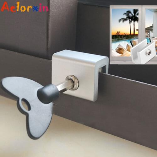 Child Protection Baby Safety Adjustable Sliding Window Locks Stop Aluminum Alloy Security Lock With Keys Safety Window Lock