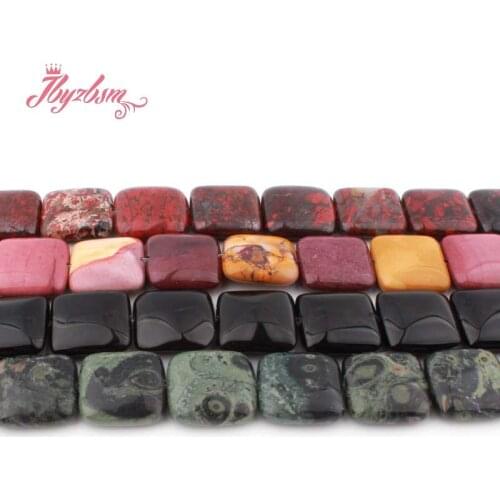 20mm Natural Fluorite Quartz Rhodonite Tiger Eye Square Stone Beads For DIY Necklace Jewelry Making Loose 15" Free Shipping