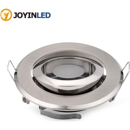 CE ROHS Zinc Alloy Nickel Round LED Downlight Led Lamp Housing GU10 MR16 IP44 Bathroom LED Down Light Fixture Frame Holder