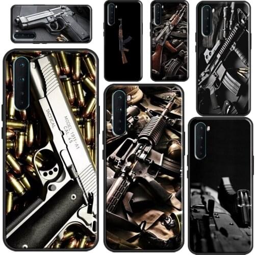 Gun BUllets AK47 Handgun Case For OPPO A91 A83 A15 A52 A72 A1K A3S A5S A5 A9 A31 A53 2020 Find X3 Pro Back Cover