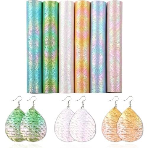 David accessories 6pcs/set 15*21cm A5 Glitter Faux Leather Fabric Sewing Synthetic Leather DIY Earrings Bag Material,1Yc10147