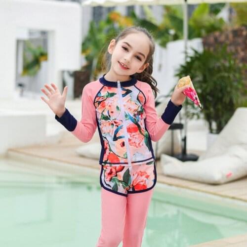 Childrens Clothes Swimsuit For Baby 2020 Kids Swimwear Girls Bathing Suits Girl Split Long Sleeve Trousers Surfing Sun Drying