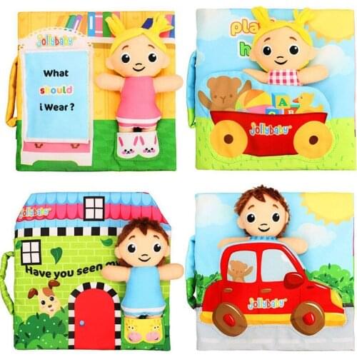 18cm Baby Cloth Book Infant Boys Girls Cute Cartoon Sound Paper Story Book Early Education Intelligent Book Mobile Phone Straps