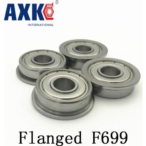 Axk F699zz Flange Bearing 9x20x6 Mm Abec-1 ( 10 Pcs ) Flanged F699 Z Zz Ball Bearings F619/9zz