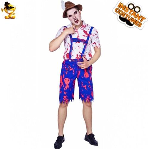 Halloween Men Bloody Beer Cosplay Costume With Adult Oktoberfest Dress Up Horror Suits Scary Party Costumes
