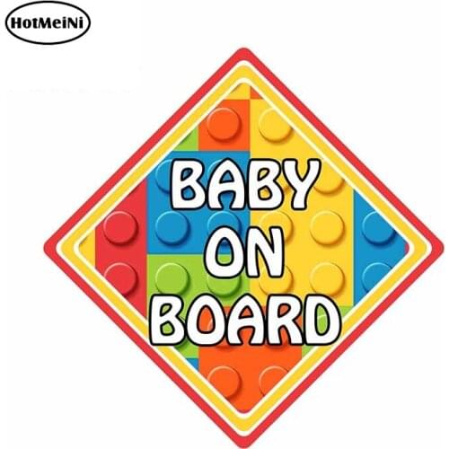 HotMeiNi 13cm x 13cm Island Surf Company Baby on Board Sticker Baby In Car Yoda Rhombus Car Trunk Decals Warning Sign