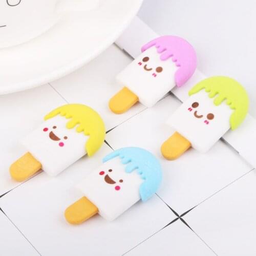 Cute Cartoon Mini 3D Face Ice Cream Rubber Erasers Pencil Eraser For Kids School Supplies Stationery Wholesale Drop Ship