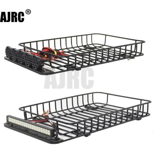 1/10 RC climbing car metal luggage rack For AXIAL SCX10 TRX4 D90 TF2 CC01 LC80 luggage rack with light