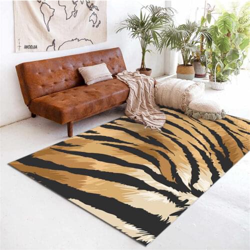 Fashion Tigert Skin Print Carpets On The Floor Luxury Animal Print Rug Bedside Mat For Teen Room Hall Carpet Coffee Table Rug