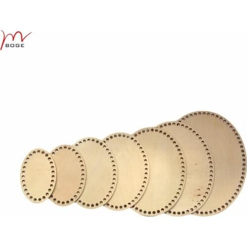 Set of 7 different size Diy Tshirt yarn basket Oval Wooden Basket Bases Wide Oval Bottoms for Crochet Baskets