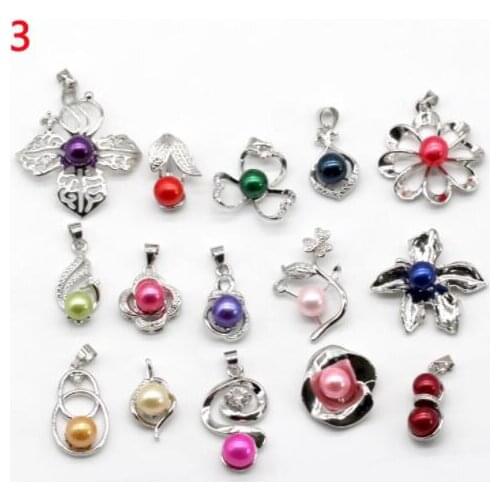 Cheap Beautiful Sliver Plated Pearl pendant mount setting DIY pearl jewelry Rose gold PEARL PENDANT random mixe best whosale