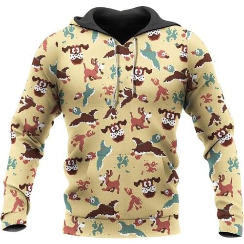 New leather 3D animal print different sweaters zipper with autumn hat mens sweater