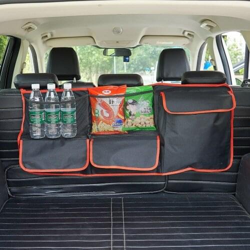 SUV Car Trunk Organizer Car Storage With Large Durable Pockets Adjustable Backseat Storage Bags Universal Bottle Pocket
