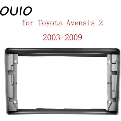 OUIO 9 inch car dashboard Double Din DVD frame decoration kit dashboard panel suitable for Toyota Avensis 2 2003-2009 frame