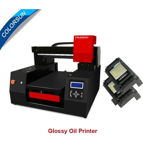 Colorsun faster speed A3+ UV Printer leather acrylic Uv flatbed printer with varnish Automatic Phone Case cylinder Printer