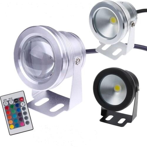 10W 12V RGB Warm Cool White LED Underwater Lamp IP68 Waterproof Fountain Pool Pond Fish Tank Aquarium Spot Light Lamp 900lm