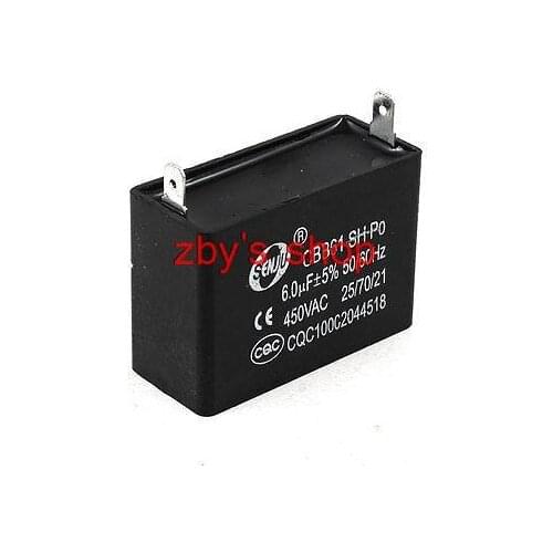 Polypropylene Film AC450V 6uF 2 Pins Air Conditioner Motor Start Capacitor