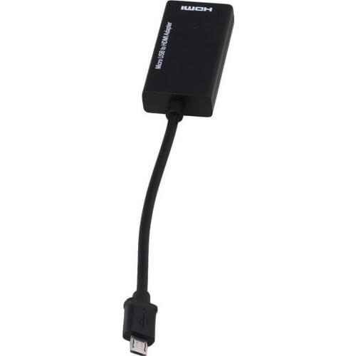 Portable Small Size MHL Micro USB Male to HDMI Female Adapter Cable for Android Smartphone & Tablet Black