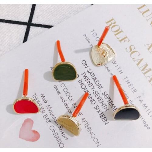 6 pieces / lot DIY Alloy Dripping Geometric Shape Silver Needle with Stud Earring Earring Jewelry Material Accessories