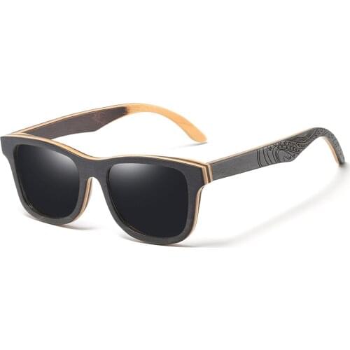 Black Square Wood Sunglasses Men Women Polaroid Glasses Unisex Vintage Sun Glasses Famous Brand Designer Handmade