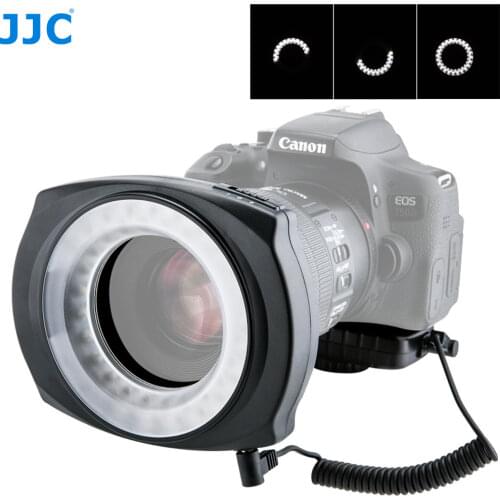 JJC Camera LED Flash Left/Right Half Whole Video Speedlite Macro Ring Light for Canon 5D3 5DS 5D4 80D 77D 800D Nikon D7200 D750