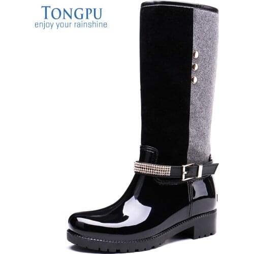 TONGPU Double Tune Warm Lining Rainboots for Women 20-395