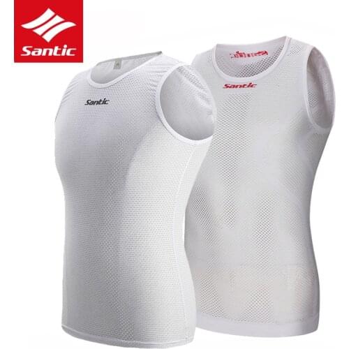 Santic Cycling Jersey Sleeveless MTB Road Bike Bicycle Jersey Mesh Breathable Keep Dry Cycling Clothing Maillot Ciclismo