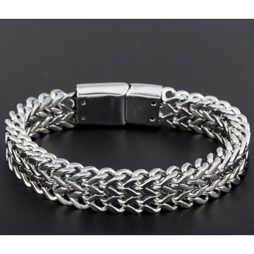 Granny Chic men bracelet 2019 stainless steel link chain on hand mens accessories charm male bracelets bangles mens rock style