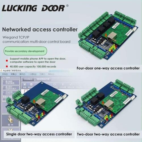 1/2/4 Door TCP/IP Access Control Panel With Software Wiegand Communication Protocol Access controller