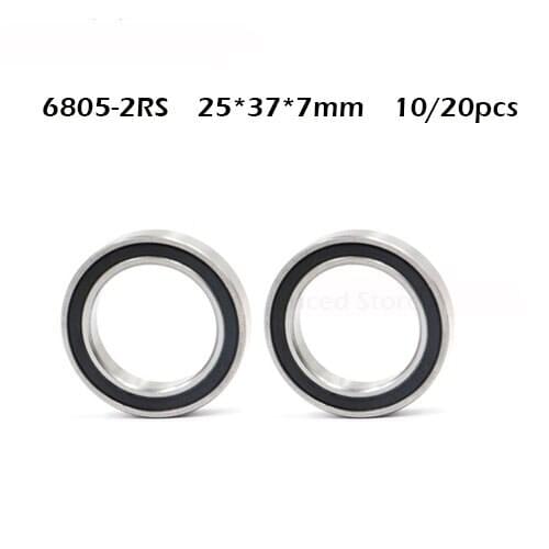 10/20PCS 6805 2RS Bearing 25*37*7 mm ABEC-1 Metric Thin Section 61805RS 6805 RS Ball Bearings 6805RS