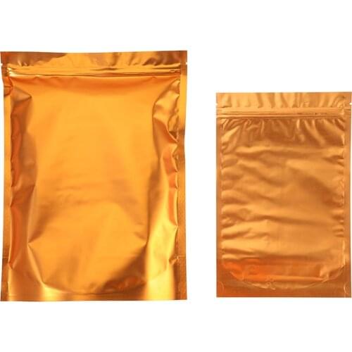 10x15cm,100 X Matte gold Reusable Stand up Aluminium foil Zip Lock bag, Mylar plating ice cream/coconut zipper plastic bag