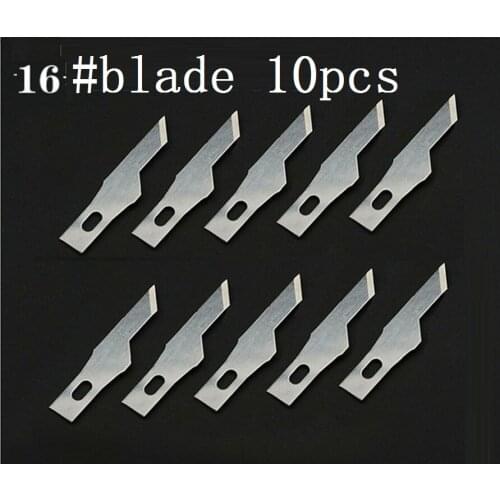 16# 10 pcs Blades Wood Carving Tools for Engraving Craft Sculpture Knife Cutting Tool PCB Repair Deburring Curved Edge Blade