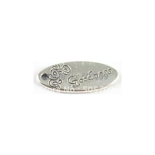 180PCS Tibetan Silver Color oval GOODNESS charm A15209